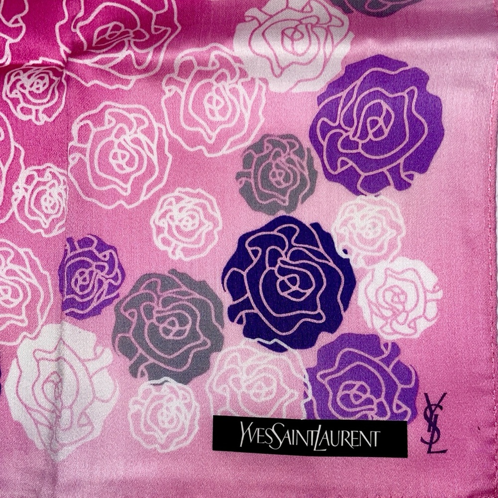 YSL Floral Cotton Mini Scarf - Picture 4 of 5
